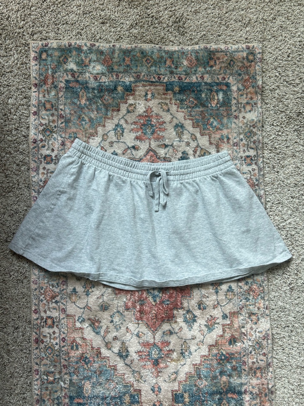 Aritzia Heather Grey Drawstring Skirt